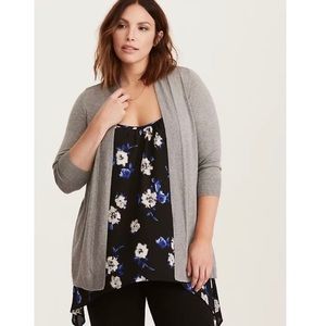 TORRID POINTELLE KNIT OPEN BACK CARDIGAN